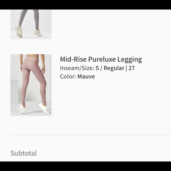 Fabletics Mauve Mid-Rise Pureluxe Legging - Picture 4 of 5